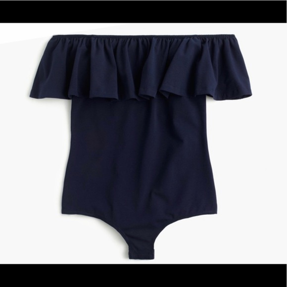Navy Off the shoulder bodysuit - Picture 2 of 2
